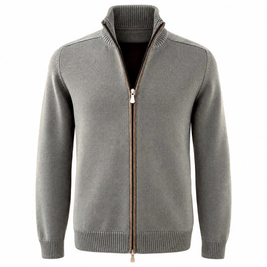 Gran Sasso Wool Full-Zip Jacket in Sage