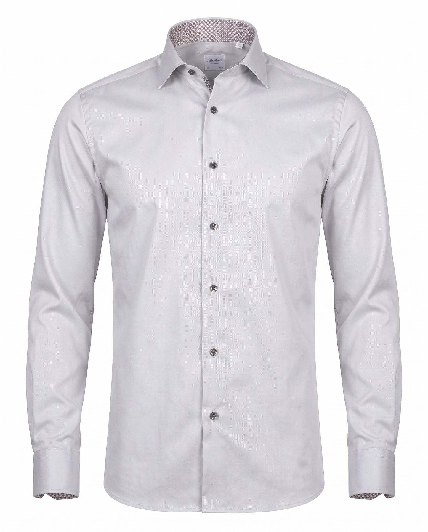 Stenströms Light Grey Shirt with Contrast in Regular Fit