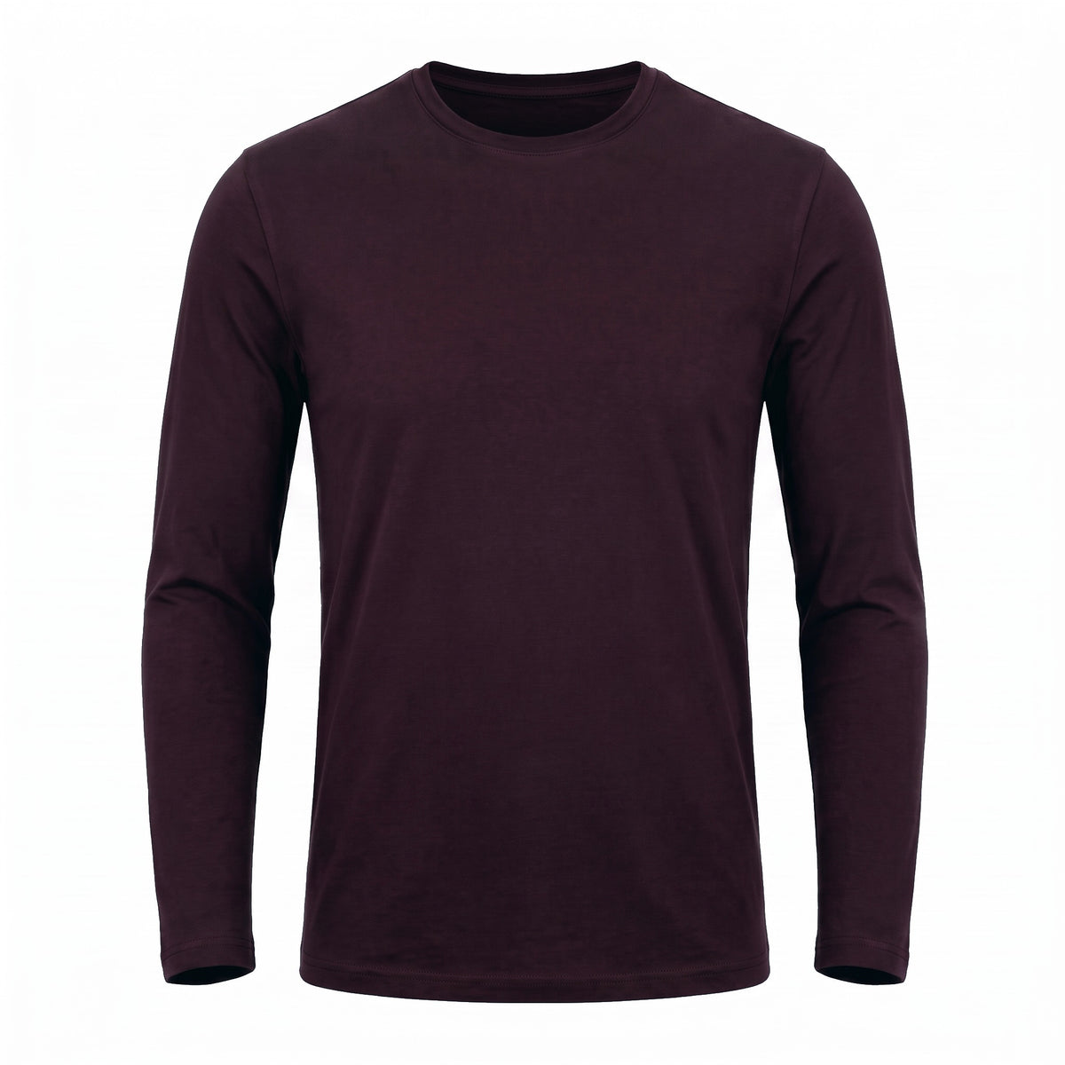 Patrick Assaraf Crew LS T-Shirt in Bordeaux