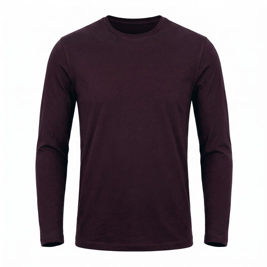 Patrick Assaraf Crew LS T-Shirt in Bordeaux