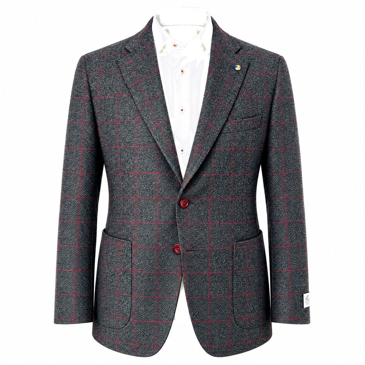 Belvest "Jacket in the Box" Wool & Cashmere Sport Coat in Gray Window Pane