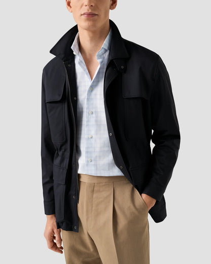 Eton Check Breeze Poplin Shirt Contemporary Fit in Light Blue