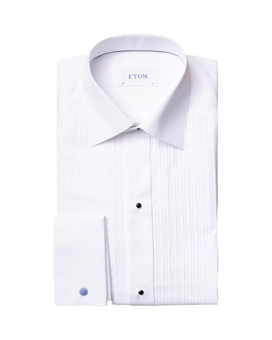 Eton White Plissé Tuxedo Shirt