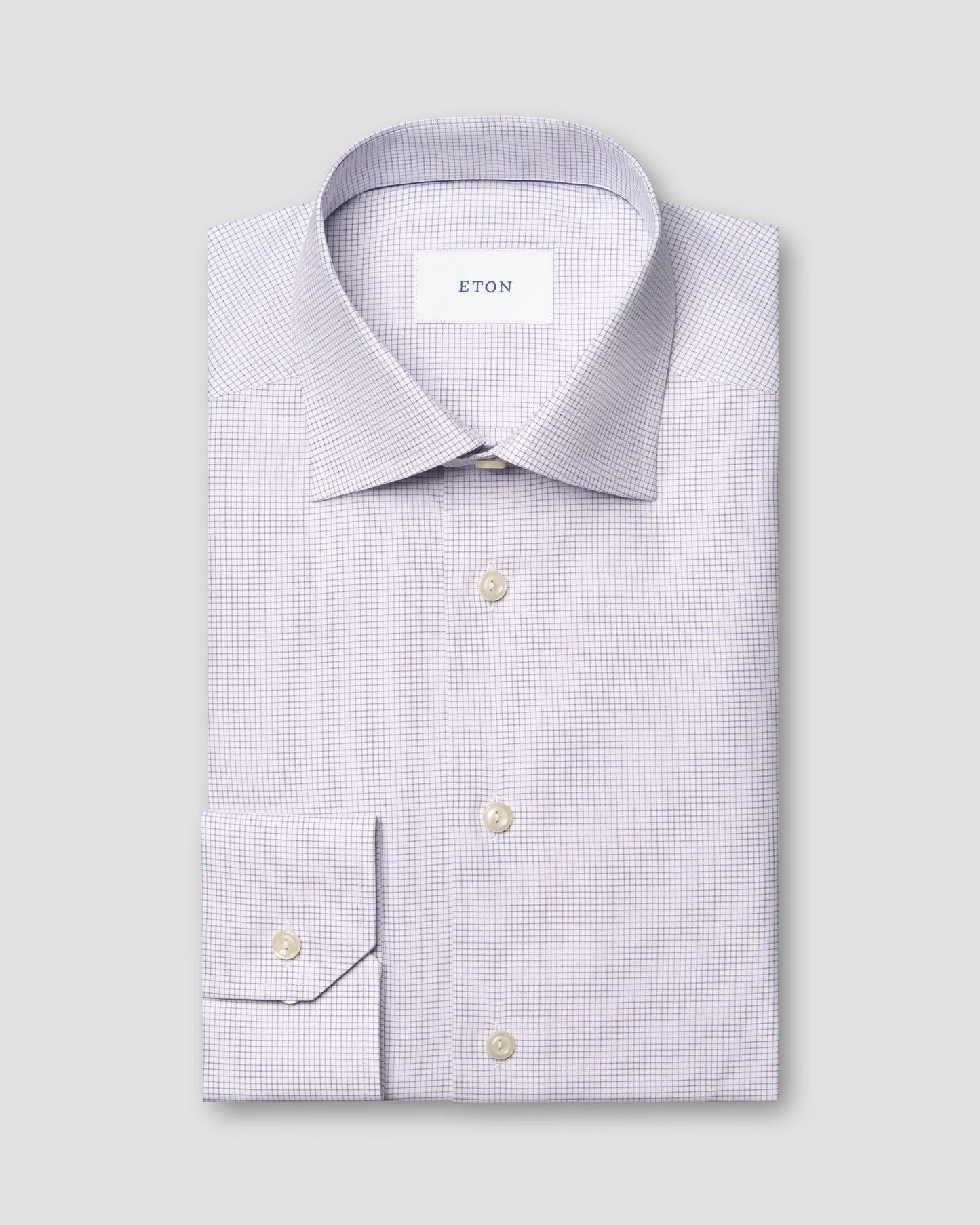 Eton Purple Micro Check Signature Twill Shirt in Contemporary Fit