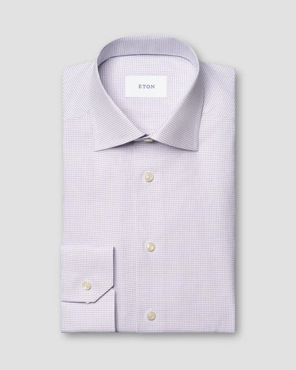 Eton Purple Micro Check Signature Twill Shirt in Contemporary Fit