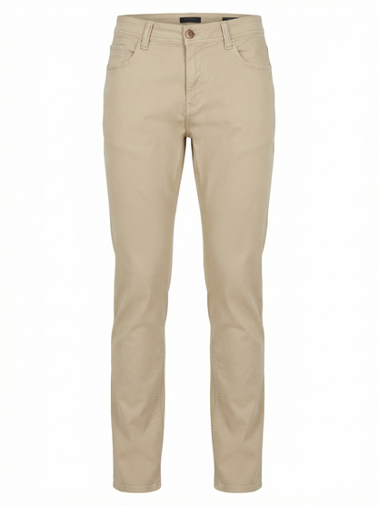 Alberto Jeans Pipe Super Stretch Denim in Light Beige