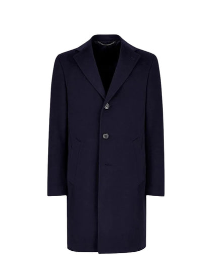 Canali Kei Wool Topcoat in Navy