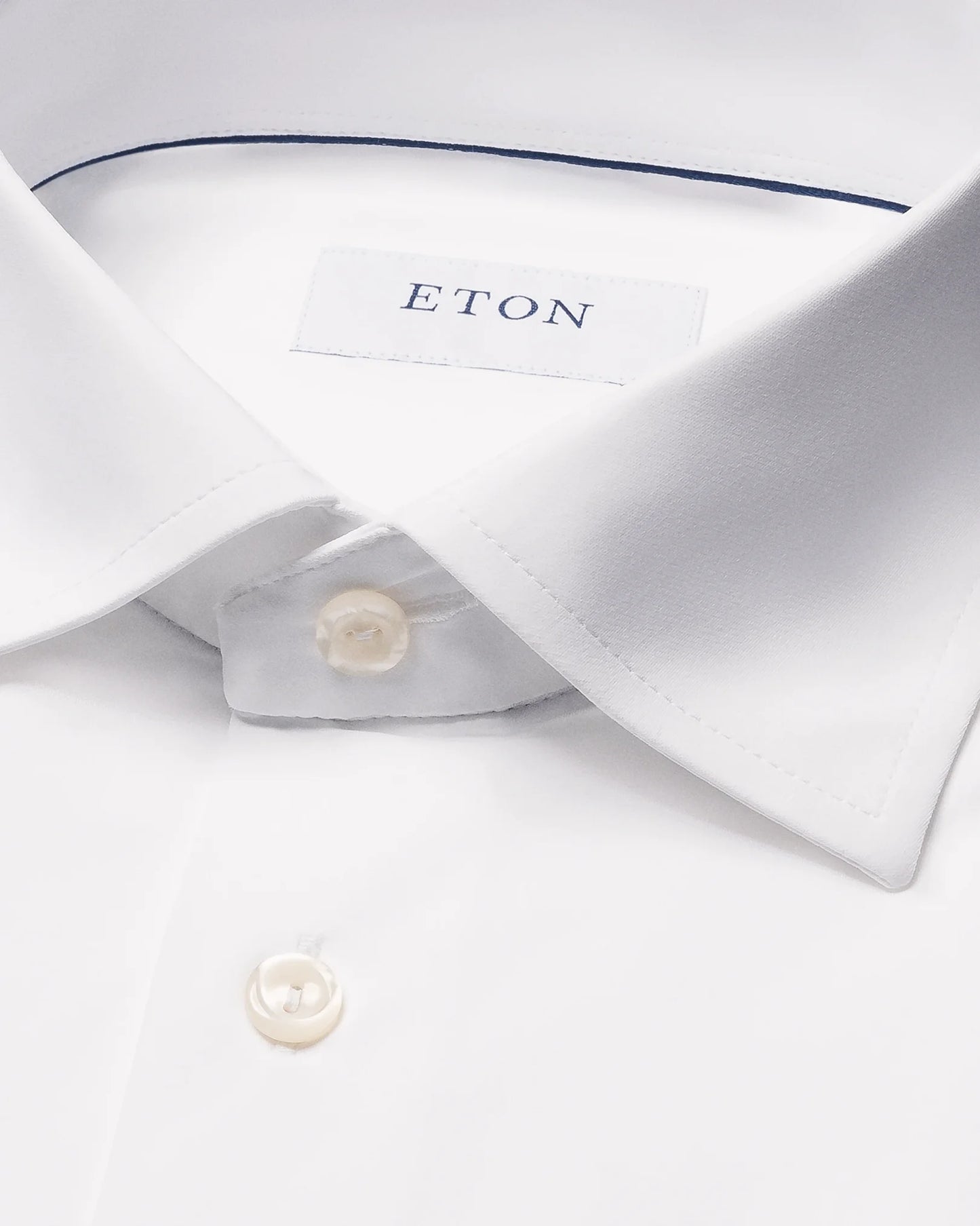 Eton Solid Four-Way Stretch Shirt in Slim Fit – White