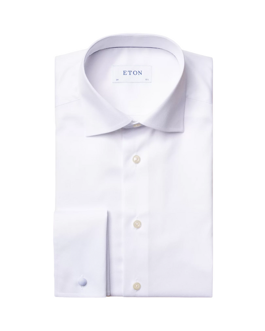 Eton Signature Twill French Cuff Shirt in White