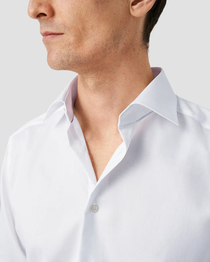 Eton Signature Twill Dress Shirt in French Cuff - White