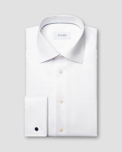 Eton Signature Twill Dress Shirt in French Cuff - White