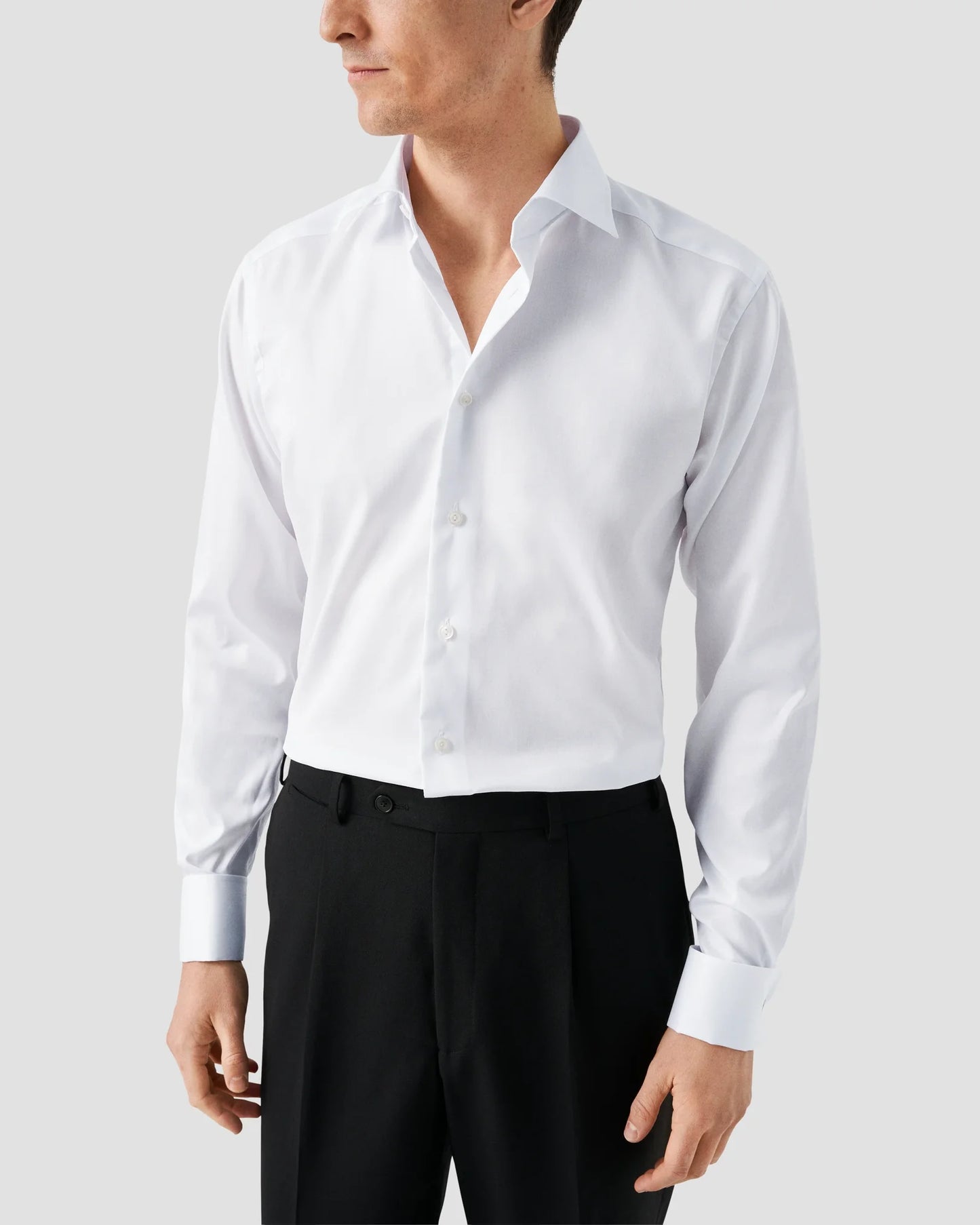 Eton Signature Twill Dress Shirt in French Cuff - White