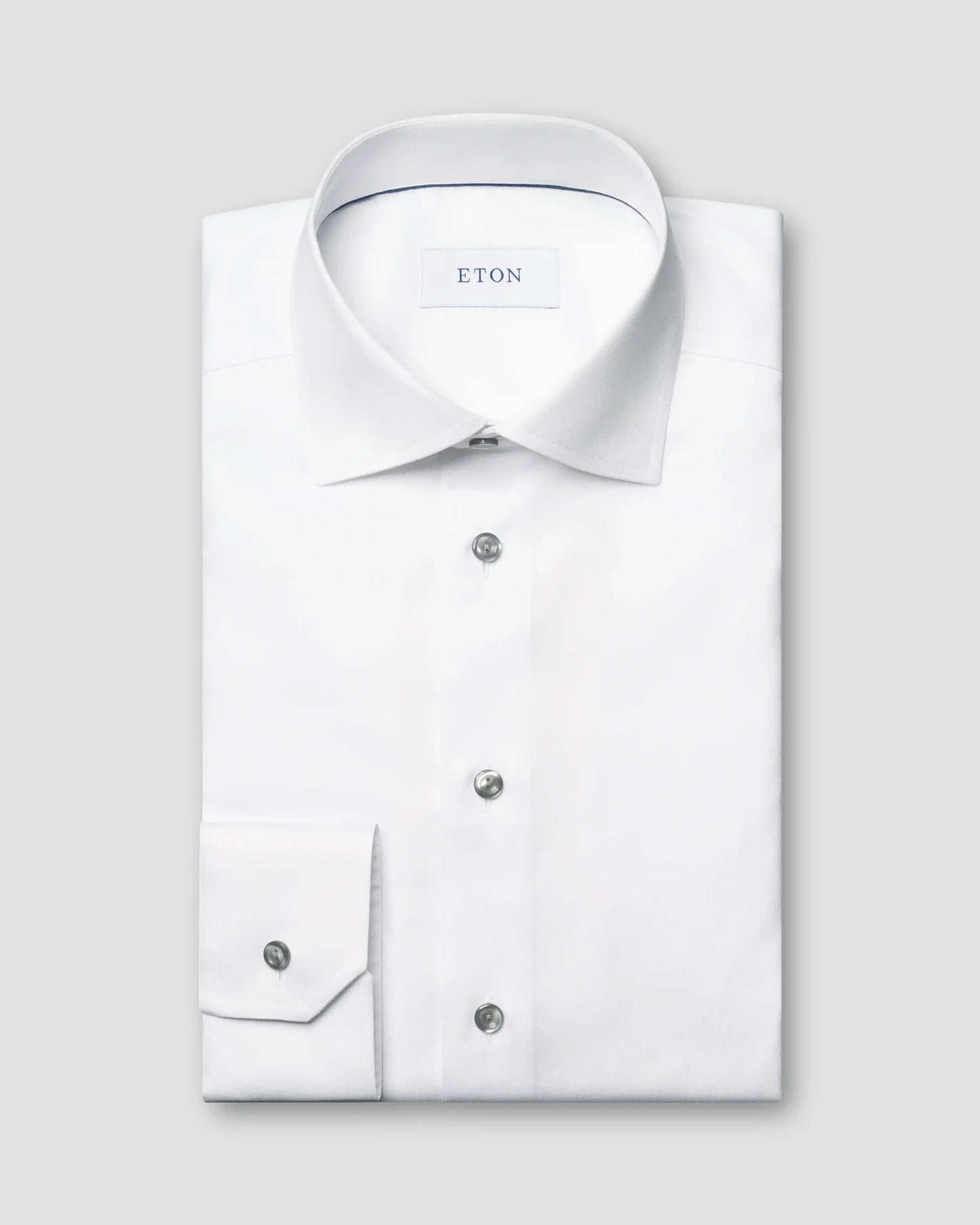 Eton Solid Signature Twill Shirt In Contemporary Fit- White