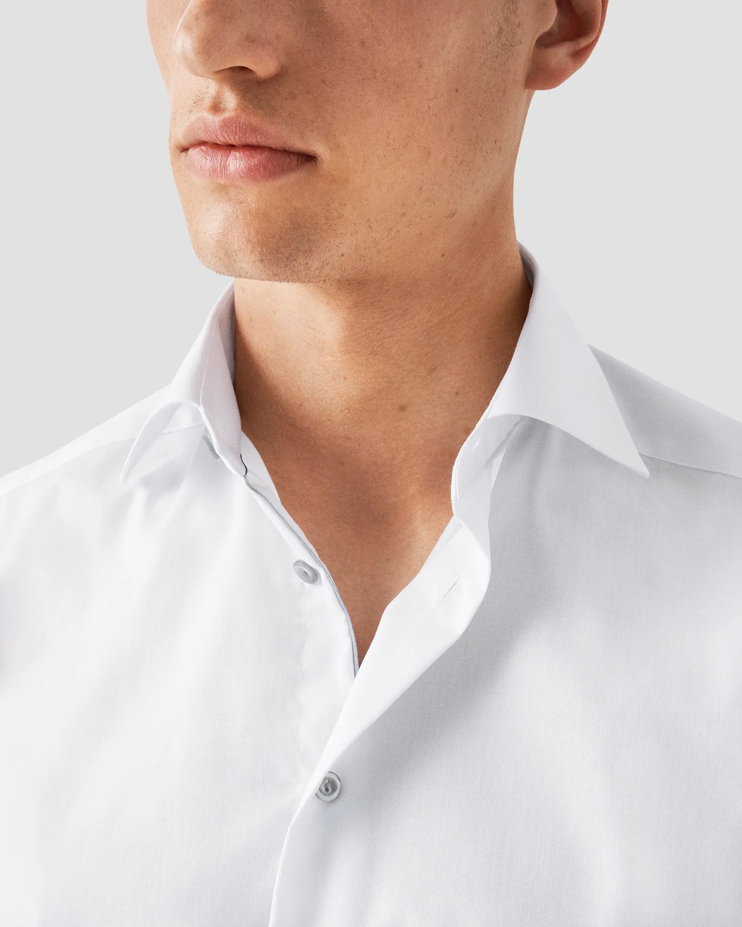 Eton Solid Signature Twill Shirt In Contemporary Fit- White