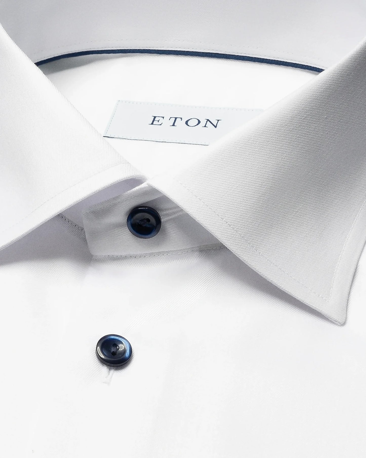 Eton Solid Signature Twill Shirt In Contemporary Fit- White