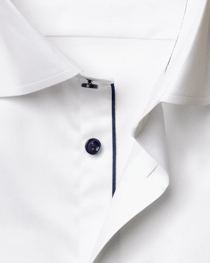 Eton Solid Signature Twill Shirt In Contemporary Fit- White